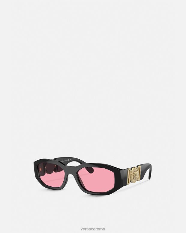 esso Versace donne occhiali da sole Biggie Medusa nero e rosa JT08Z590 Accessori
