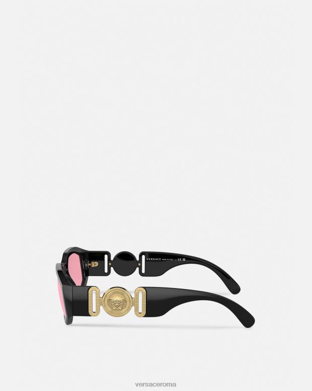 esso Versace donne occhiali da sole Biggie Medusa nero e rosa JT08Z590 Accessori