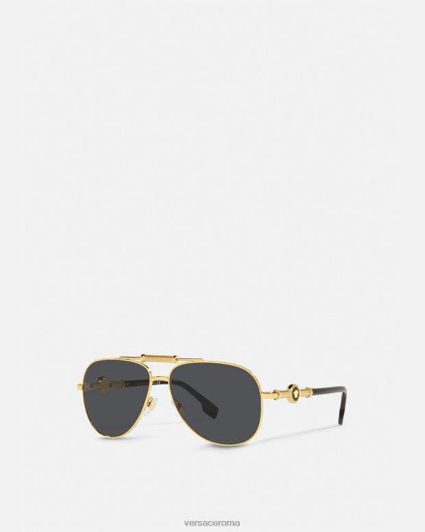 esso Versace donne occhiali da sole Medusa Polis oro nero JT08Z659 Accessori