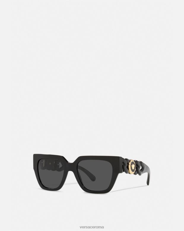 esso Versace donne occhiali da sole con catena medusa nero JT08Z661 Accessori