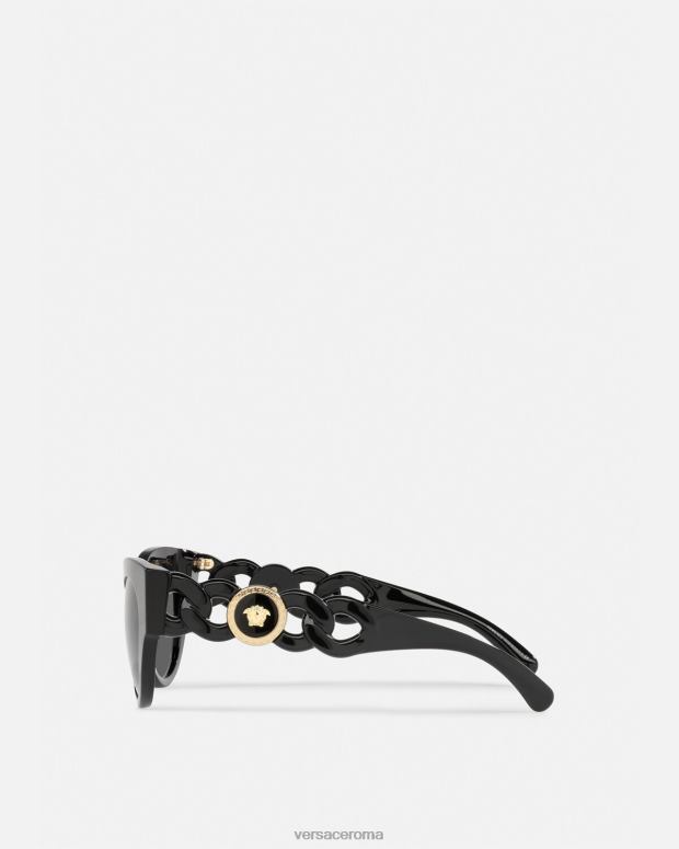 esso Versace donne occhiali da sole con catena medusa nero JT08Z703 Accessori