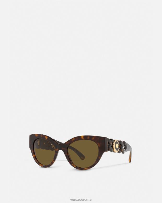 esso Versace donne occhiali da sole con catena medusa rosso JT08Z704 Accessori