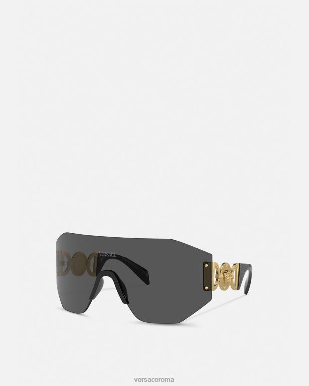 esso Versace donne occhiali da sole con maschera medusa '95 nero JT08Z607 Accessori