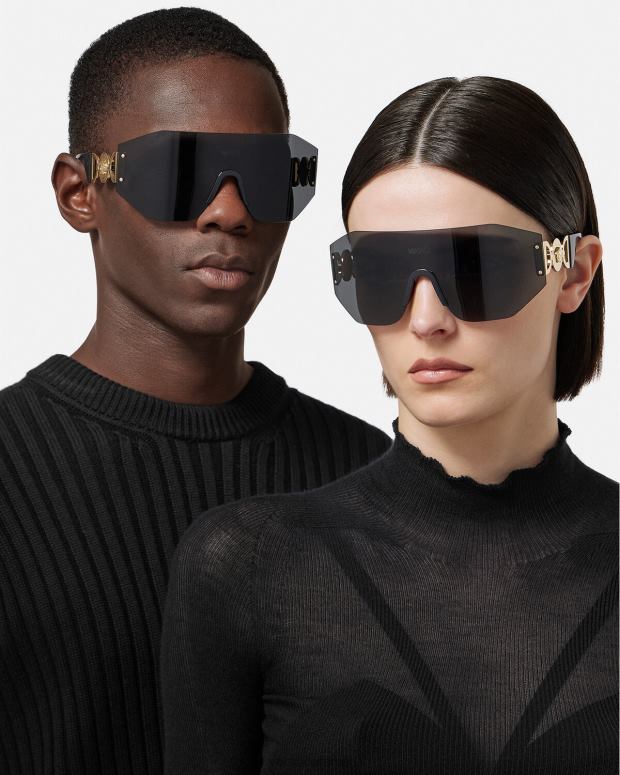 esso Versace donne occhiali da sole con maschera medusa '95 nero JT08Z607 Accessori