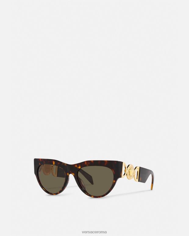 esso Versace donne occhiali da sole con medusa alata l'Avana JT08Z604 Accessori