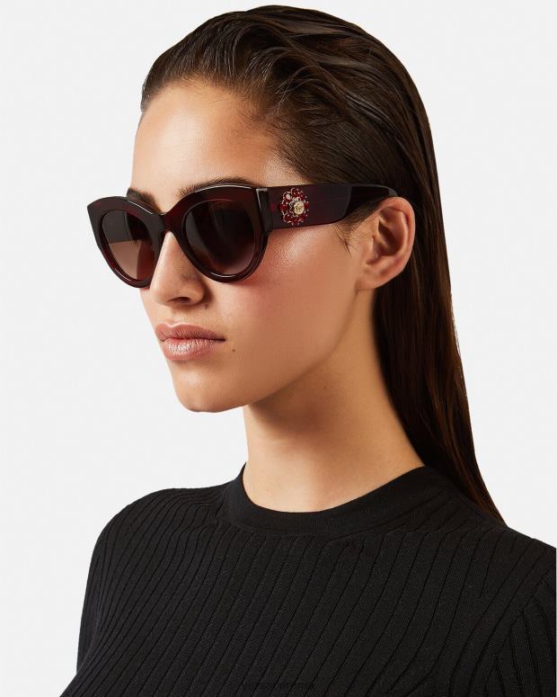 esso Versace donne occhiali da sole gioiello omaggio Borgogna JT08Z684 Accessori