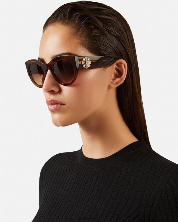 esso Versace donne occhiali da sole gioiello omaggio marrone JT08Z683 Accessori