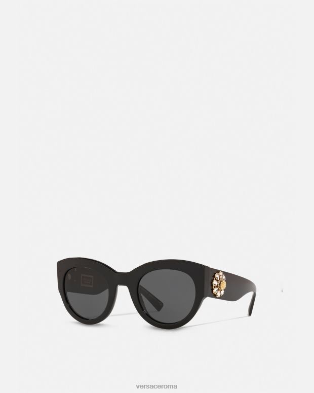 esso Versace donne occhiali da sole gioiello omaggio nero JT08Z675 Accessori