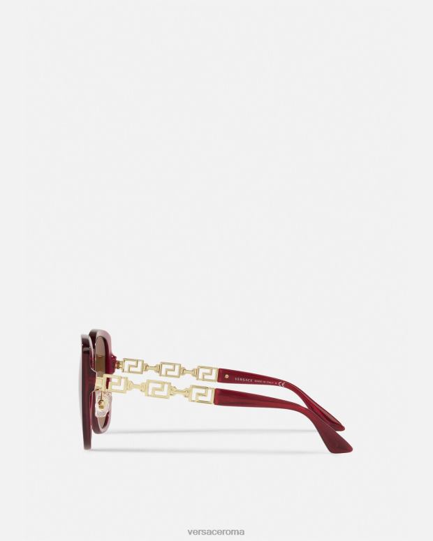 esso Versace donne occhiali da sole greca Borgogna JT08Z666 Accessori