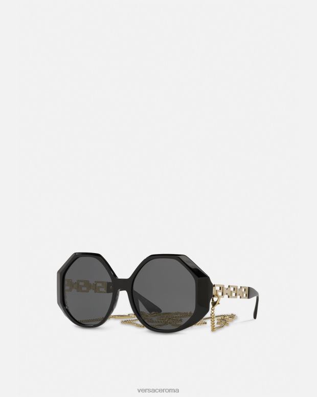 esso Versace donne occhiali da sole greca oro nero JT08Z677 Accessori