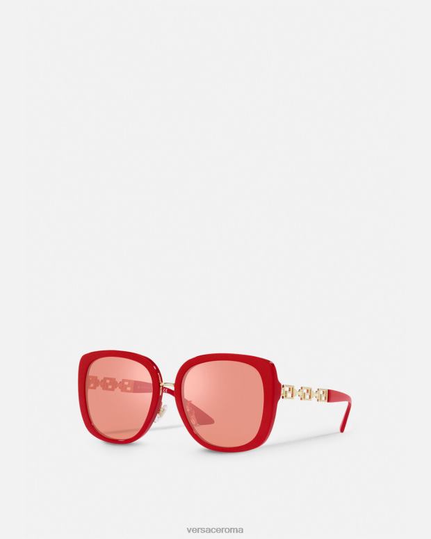 esso Versace donne occhiali da sole greca rosso JT08Z663 Accessori