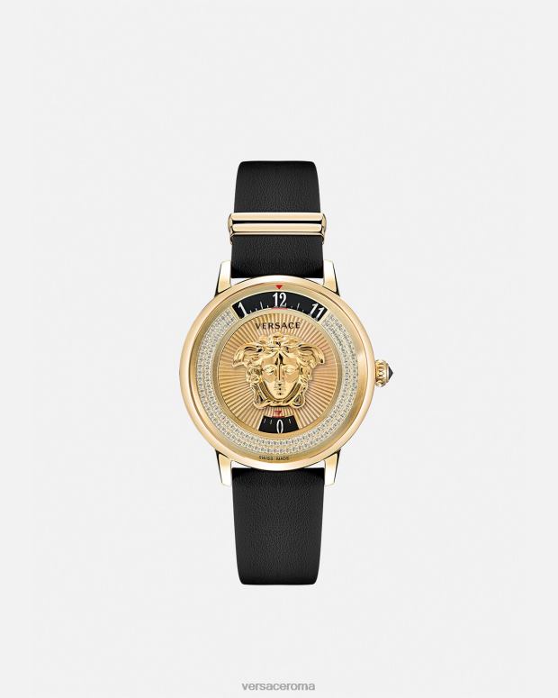 esso Versace donne Orologio con diamanti con icona medusa oro nero JT08Z963 Accessori