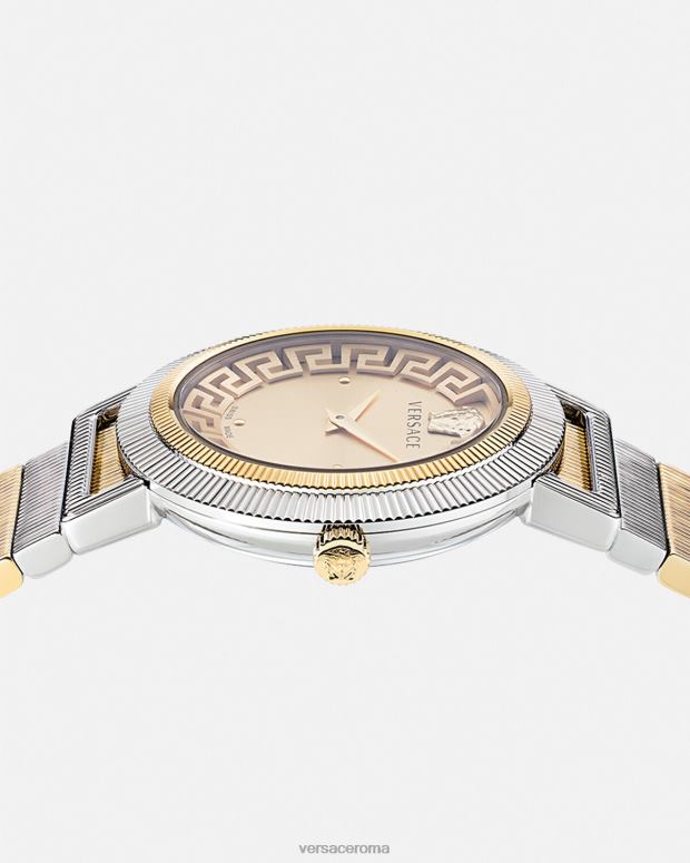 esso Versace donne orologio greca chic oro argento JT08Z971 Accessori