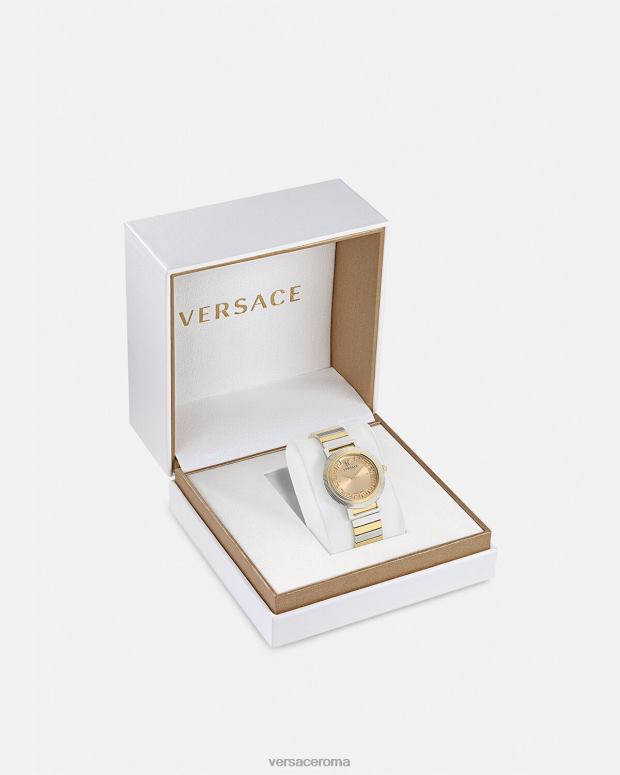 esso Versace donne orologio greca chic oro argento JT08Z971 Accessori