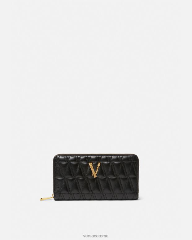 esso Versace donne Portafoglio continentale virtus nero JT08Z576 Accessori