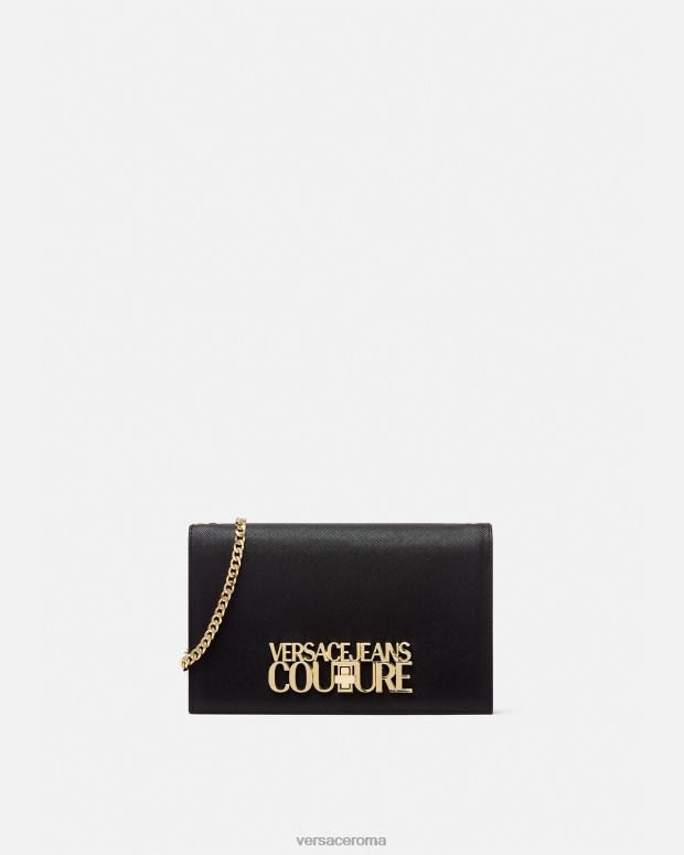 esso Versace donne portafoglio con catena logo nero JT08Z2322 Accessori