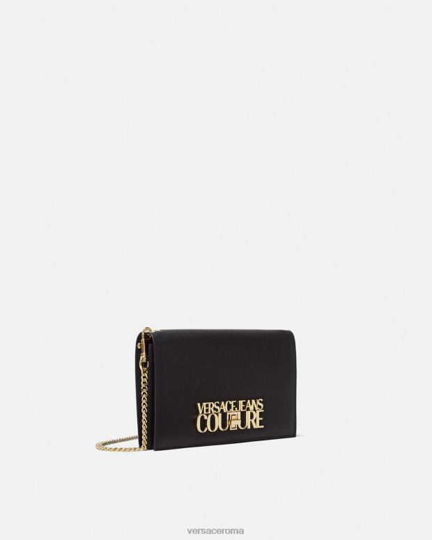 esso Versace donne portafoglio con catena logo nero JT08Z2322 Accessori