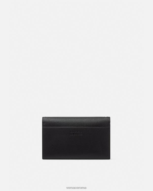 esso Versace donne portafoglio con catena logo nero JT08Z2322 Accessori