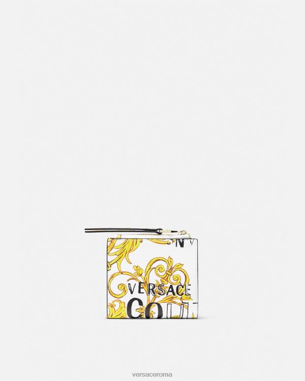 esso Versace donne portafoglio con logo couture1 oro e bianco JT08Z2344 Accessori