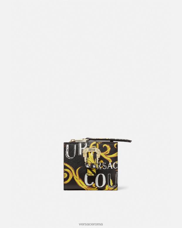 esso Versace donne portafoglio con logo couture1 oro nero JT08Z2343 Accessori