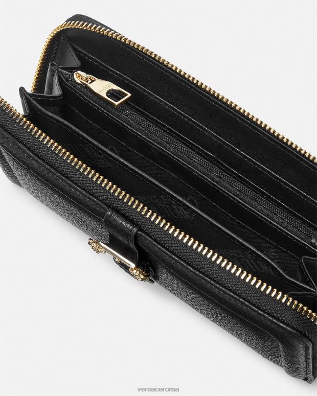esso Versace donne portafoglio continentale couture1 nero JT08Z2320 Accessori