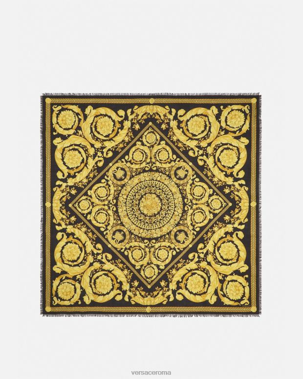esso Versace donne Scialle barocco in misto cashmere stampa JT08Z900 Accessori