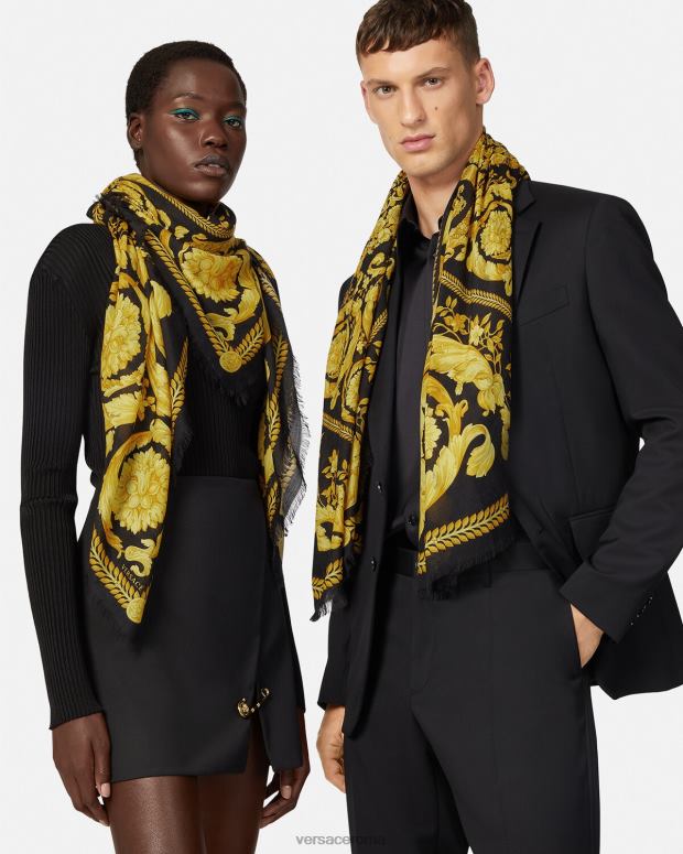 esso Versace donne Scialle barocco in misto cashmere stampa JT08Z900 Accessori