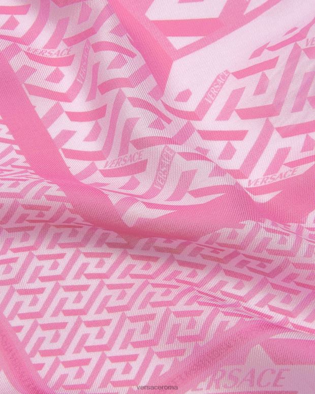 esso Versace donne scialle con frange la greca rosa JT08Z925 Accessori