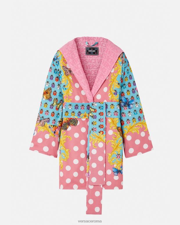 esso Versace donne Accappatoio corto con farfalle stampa JT08Z1080 biancheria intima e costumi da bagno