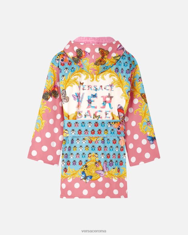 esso Versace donne Accappatoio corto con farfalle stampa JT08Z1080 biancheria intima e costumi da bagno
