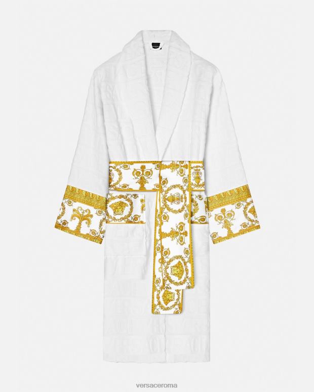 esso Versace donne l'accappatoio barocco bianco JT08Z1088 biancheria intima e costumi da bagno