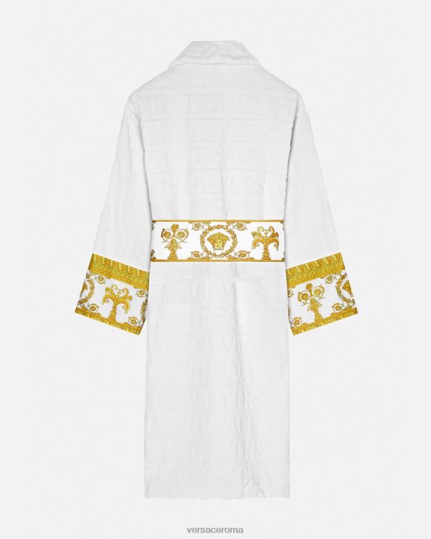 esso Versace donne l'accappatoio barocco bianco JT08Z1088 biancheria intima e costumi da bagno