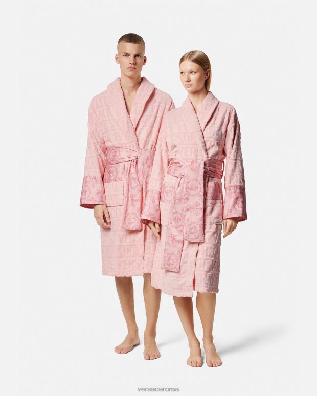 esso Versace donne l'accappatoio barocco rosa JT08Z1095 biancheria intima e costumi da bagno