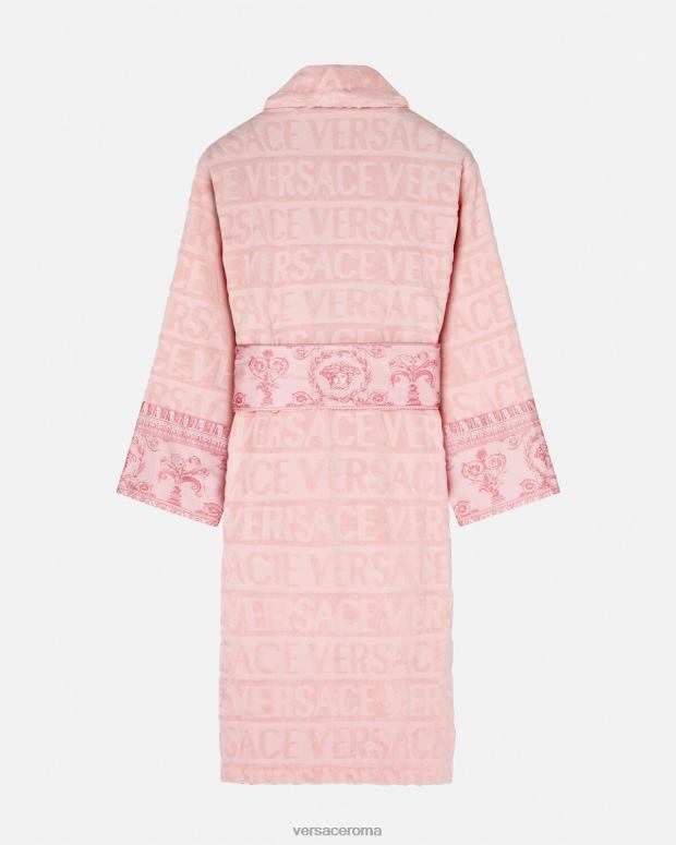 esso Versace donne l'accappatoio barocco rosa JT08Z1095 biancheria intima e costumi da bagno