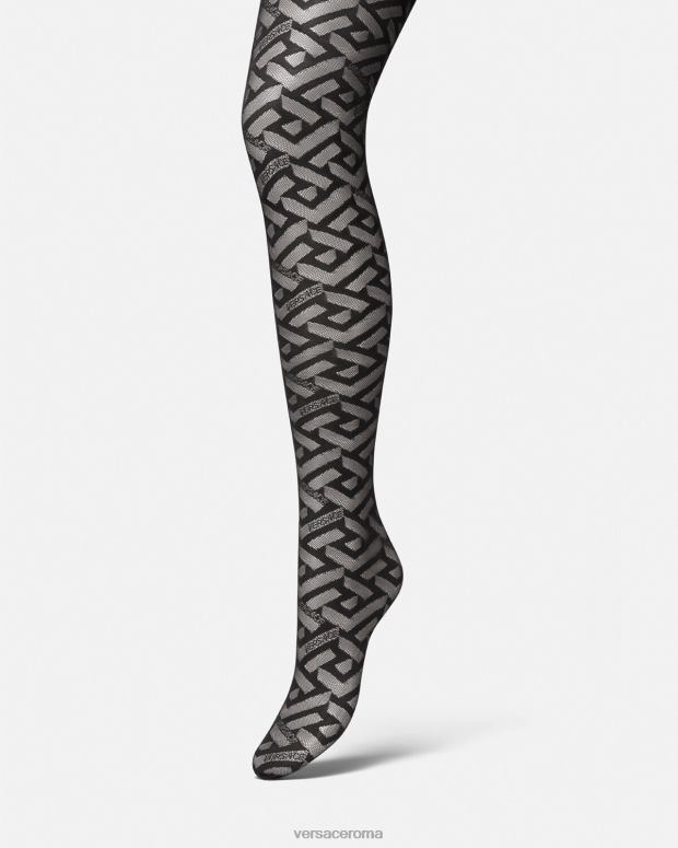 esso Versace donne collant la greca nero JT08Z1104 biancheria intima e costumi da bagno