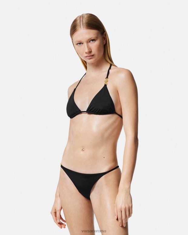 esso Versace donne Slip bikini a triangolo con medusa '95 nero JT08Z1146 biancheria intima e costumi da bagno
