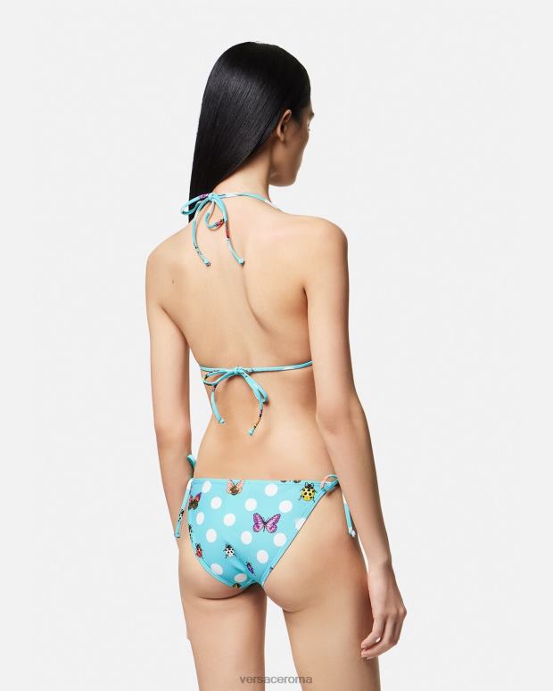 esso Versace donne Slip bikini con farfalle blu JT08Z1132 biancheria intima e costumi da bagno