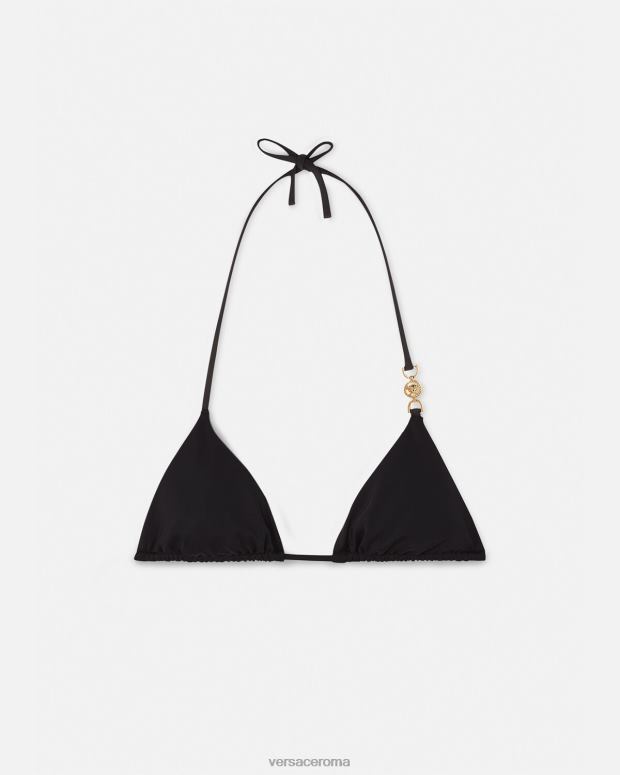 esso Versace donne Top bikini a triangolo con medusa '95 nero JT08Z1145 biancheria intima e costumi da bagno