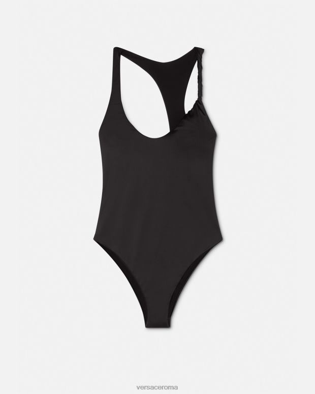 esso Versace donne costume intero arrotolato con medusa nero JT08Z1162 biancheria intima e costumi da bagno