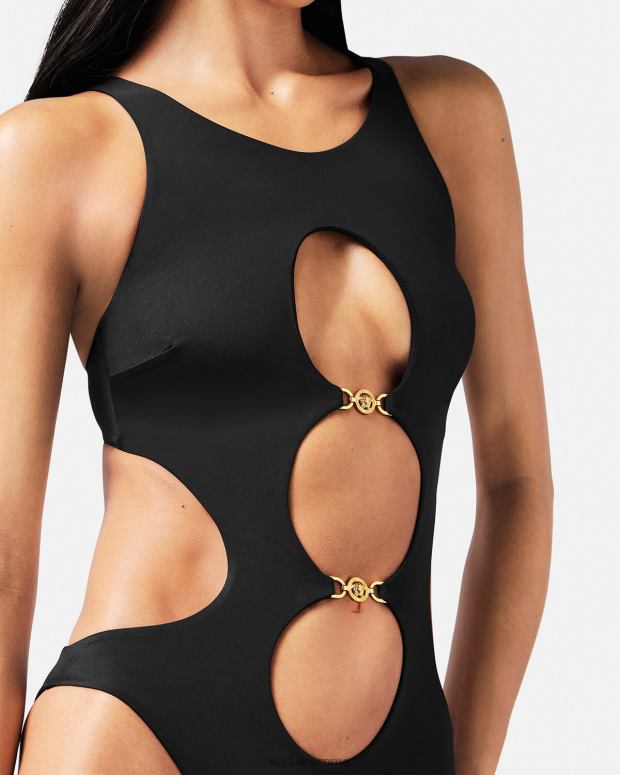 esso Versace donne costume intero medusa '95 nero JT08Z1148 biancheria intima e costumi da bagno