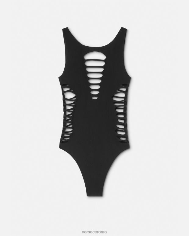 esso Versace donne costume intero tagliato nero JT08Z1185 biancheria intima e costumi da bagno