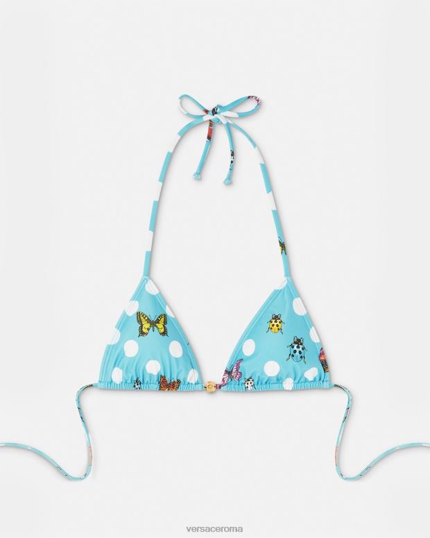 esso Versace donne top bikini con farfalle blu JT08Z1130 biancheria intima e costumi da bagno