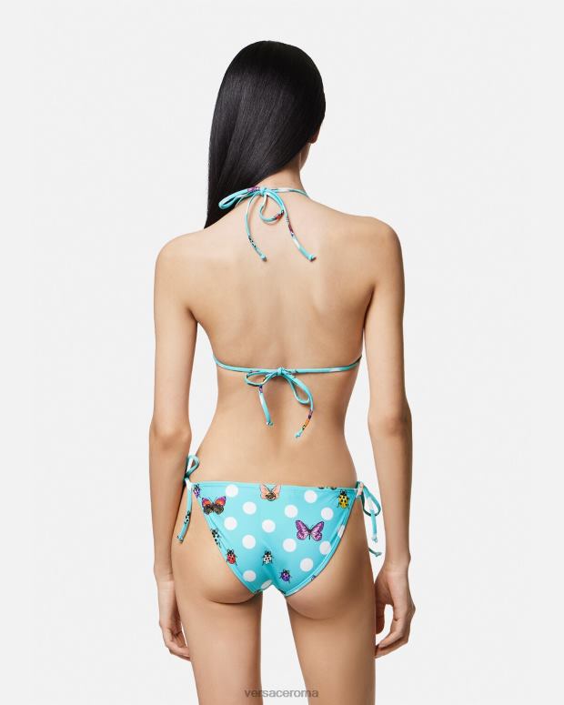 esso Versace donne top bikini con farfalle blu JT08Z1130 biancheria intima e costumi da bagno