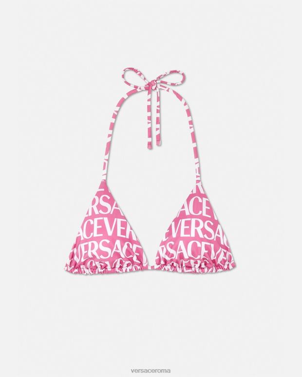esso Versace donne top bikini integrale rosa e stampa JT08Z1164 biancheria intima e costumi da bagno