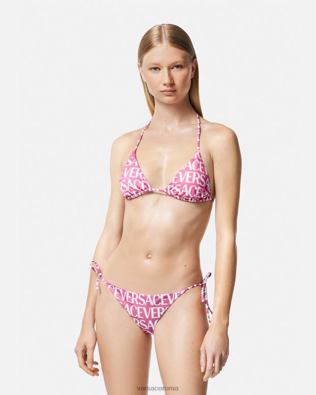esso Versace donne top bikini integrale rosa e stampa JT08Z1164 biancheria intima e costumi da bagno