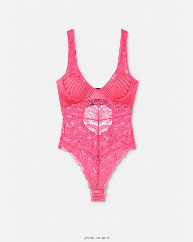 esso Versace donne body in pizzo rosa JT08Z1079 biancheria intima e costumi da bagno