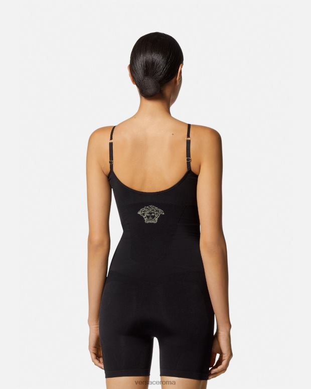 esso Versace donne body modellante con medusa nero JT08Z1064 biancheria intima e costumi da bagno