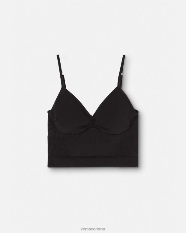 esso Versace donne bralette modellante con medusa nero JT08Z1062 biancheria intima e costumi da bagno