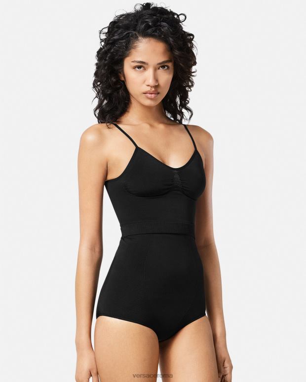 esso Versace donne bralette modellante con medusa nero JT08Z1062 biancheria intima e costumi da bagno