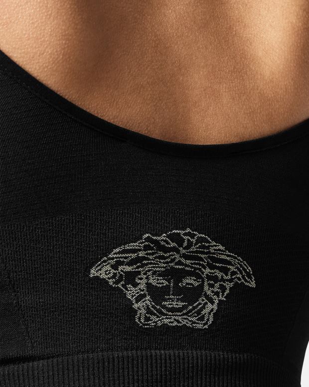 esso Versace donne bralette modellante con medusa nero JT08Z1062 biancheria intima e costumi da bagno